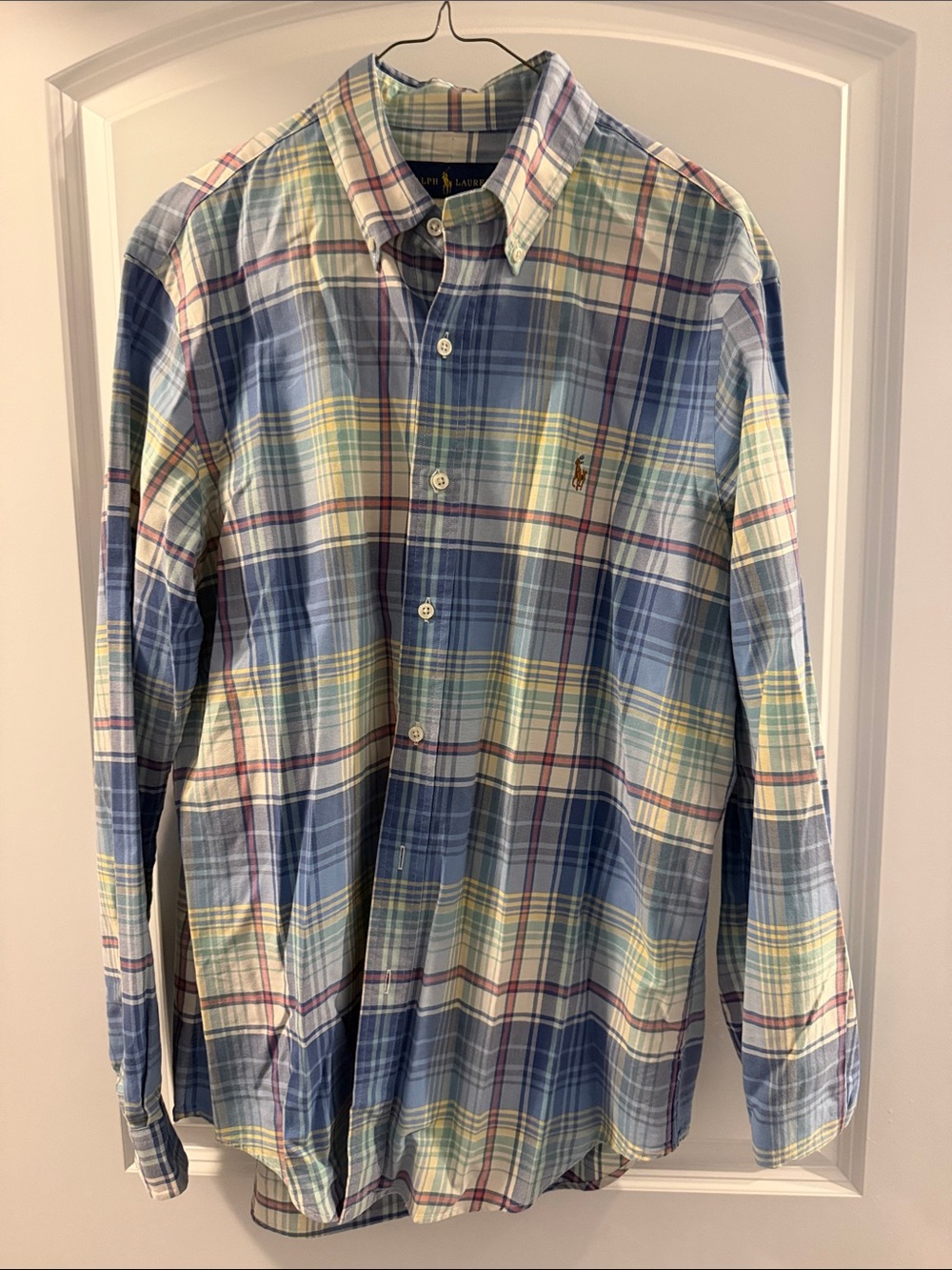 Ralph Lauren Light Blue and Yellow Plaid Button-Down Shirt